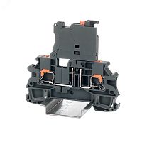 Клемма для предохранителя , зажим push-in, 2 точки подключения, 4 кв.мм, серая | код IPR-4-HESILED24 | DKC