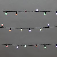 Гирлянда Мультишарики 20м, 200LED, диаметр 15мм, IP44, зеленый провод, свечение мульти (RG/RB), мигание, 230В NEON-NIGHT | код 303-609 | NEON-NIGHT