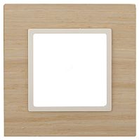 Рамка на 1 пост, дерево, Эра Elegance, клён+сл.кость, 14-5301-11 | код Б0034570 | ЭРА