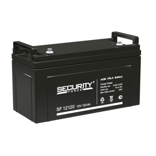 Аккумуляторная батарея SF 12120, напряжение 12В емкость 120Ач, разработана для резервного электропитания охранно-пожарных систем. Security Force | код 4614030010006 | SECURITY FORCE