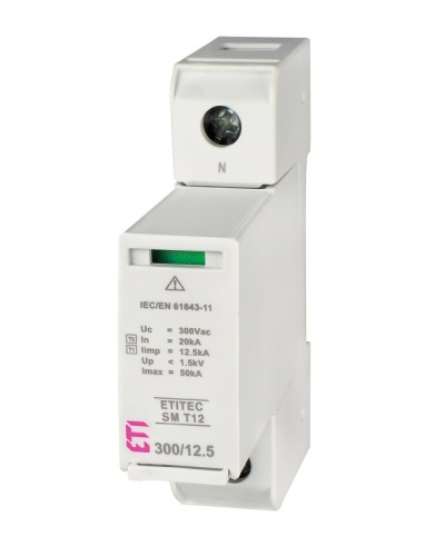 Ограничитель перенапряжения ETITEC SM T12 300/12,5 (1+0, 1p, TNC) | код 002440540 | ETI