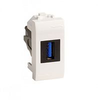 USB 3.0 розетка, Brava, белая, 1 мод. | код 76300B | DKC