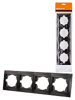 Рамка 4-х постовая горизонтальная графит Лама TDM | код SQ1815-0632 | TDM