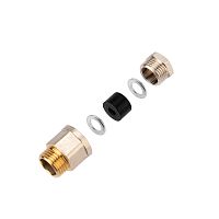 Сальник REXANT с резьбой 1/2 для ввода кабеля в трубу, никелированная латунь | код 51-0610-3 | REXANT