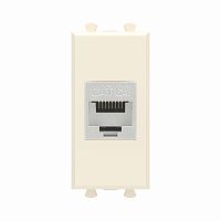 Компьютерная розетка RJ-45 без шторки модульная, кат.6А экранированная, Avanti, Ванильная дымка, 1 модуль | код 4405771 | DKC