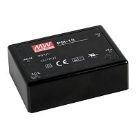 Источник питания AC-DC, 10 Вт, вход 85...264В AC 47...440 Гц, 120...370B DC, выход 5В/2А, изоляция 4000В AC, в кожухе 70х50х22,7мм, -20...+70C | код PM-10-5 | MeanWell