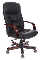 Кресло руководителя Бюрократ T-9908 черный кожа крестов. металл/дерево | код 1019512 | БЮРОКРАТ