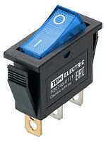 IRS-101N 250В AC/DC, 1P, 15А, (3с), ON-OFF, черный корпус, синяя клавиша с LED подсв. TDM | код SQ0746-0171 | TDM