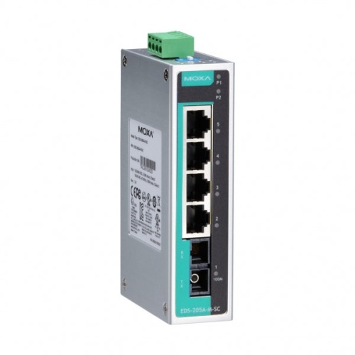 Коммутатор EDS-205A-M-SC-T 5 port switch, 4 x 10/100 TX, 1 x 100 FX (multimode), dual power, t:-40/+75 | код 00-06031621 | MOXA Коммутатор EDS-205A-M-SC-T 5 port switch, 4 x 10/100 TX, 1 x 100 FX (multimode), dual power, t:-40/+75 | код 00-06031621 | MOXA