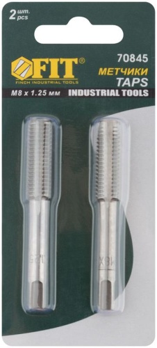 Метчики метрические, легированная сталь, набор 2 шт М8х1.25 мм | код 70845 | FIT фото 3 Метчики метрические, легированная сталь, набор 2 шт М8х1.25 мм | код 70845 | FIT фото 3