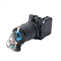 Переключатель SB5 в сборе модульный 22мм 2 позиции с фиксацией ключ 1пол 1НО | код SB5AG21 | Systeme Electric