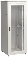 ITK Шкаф сетевой напольный 19" LINEA N 42U 800х800мм стеклянная передняя дверь, задняя металлическая серый | код LN35-42U88-GM | IEK