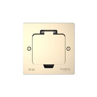 MultiDesk Лючок с розеткой 2К+З, 16А/250В, IP44 с монтажной коробкой для стены, фальшпола, стола Никель, тип MDK21 | код MDK21102NA | Systeme Electric