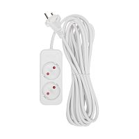 Удлинитель STANDARD 2 гнезда, 5м, 2х1,0мм?, б/з, белый REXANT | код 13-4002 | REXANT