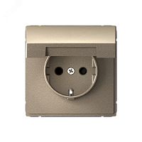 Розетка ArtGallery 16А IP20 с заземл. защ. шторки с крышкой механизм шампань | код GAL000546 | Systeme Electric