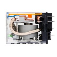 Реле миниатюрное промышленное общего назначения, 4CO, ком. ток 6А, AgSnO2, напряжение 24V DC, опция: тест-кнопка+светодиод+защитный | код IR-24DC-4CO-D | DKC