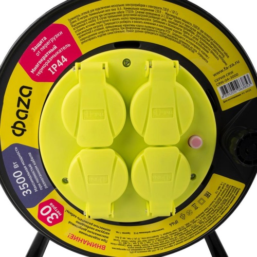 Удлинитель на катушке 4х30м с заземл. IP44 CRW-04-3000 ФАZА 5063853 фото 5