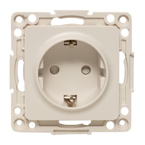 Стокгольм Механизм Розетки 1-местной с/з 16А в/к белый с защ, штор, PROxima | код EYR16-028-20 | EKF