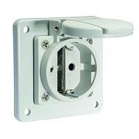 Розетка встраиваемая Schuko 16A 3p 250V IP54 QC фланец 75x75 серая Bals | код 71109 | Bals