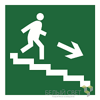 Знак безопасности NPU-2424.E03''Напр. к эвакуационному выходу направо'' | код a18708 | Белый Свет