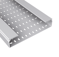 Лоток перфорированный 60x100 ПВХ-М1 серый RAL7030 | код 66100 | Unex