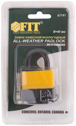 Замок навесной всепогодный 40 мм | код 67191 | FIT фото 3