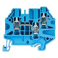 Клемма проходная, 3 точки подключения, тип фиксации провода: винтовой, номинальное сечение: 4 мм кв., 32A, 500V, ширина: 6 мм, цвет: синий, тип монтажа: DIN 35 | код 58.504.5055.6 | Wieland