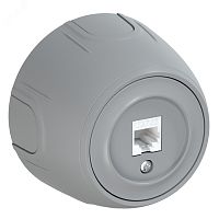 Розетка компьютерная 1xRJ45 кат.5e Rotondo, цвет серый | код 7700889 | OneKeyElectro