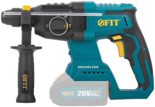 Перфоратор монтажный аккумуляторный 20 В, 0-1150 об/мин, 0-5200 уд/мин, 3 Дж, 2 режима, SDS-PLUS, бесщеточный, реверс, резиновая накладка, коробка | код 79910 | FIT фото 5