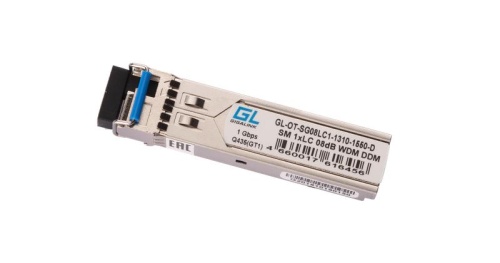 Модуль GIGALINK SFP, WDM, 1.25Гбит/c, одно волокно SM, LC, Tx:1310/Rx:1550 нм, DDM, 8 дБ (до 3 км) | код GL-OT-SG08LC1-1310-1550-D | GIGALINK