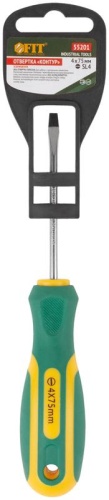 Отвертка "Контур" CrV сталь прорезиненная ручка 4х75мм SL FIT 55201 фото 3