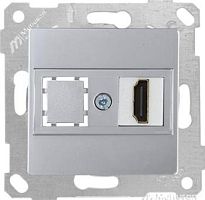 Rita - Розетка 1xHDMI, нерж. сталь | код 2200-457-0182 | Mutlusan