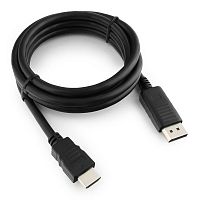 Кабель DisplayPort->HDMI Cablexpert CC-DP-HDMI-6, 1,8м, 20M/19M, черный, экран, пакет | код CC-DP-HDMI-6 | Cablexpert