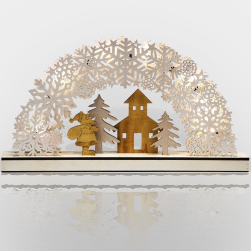 Деревянная фигурка с подсветкой Рождественская сказка 44,5*6*24 см | код 504-021 | NEON-NIGHT