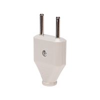 Вилка прямая без з/к 10А плоская белая REXANT | код 11-8946 | REXANT