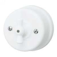 Выключатель Лизетта 1кл., керамика, цвет белый | код B1-200-01 | Bironi