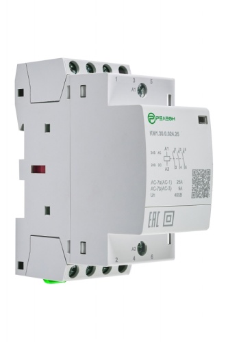 KM1.31.0.012.25 Модульный контактор 3НО+1НЗ контакт 25А (~/= 12В AC/DC) | код KM131001225 | РЕЛЕОН
