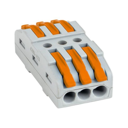 Строительно-монтажная клемма СМК 222-423 проходная 3 полюса 0,08-4мм2 (25шт,) PROxima | код plc-smk-423 | EKF Строительно-монтажная клемма СМК 222-423 проходная 3 полюса 0,08-4мм2 (25шт,) PROxima | код plc-smk-423 | EKF