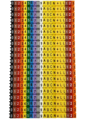 KCG 2 Маркировка кабеля (1,5…2,5 мм.кв.) K (желтый) | код 9921 | ONKA