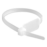 Хомут P6.6 маркировочный, белый 4,8x300, вертикальная табличка под замком 27x12,9 | код 252270SR-M | DKC