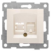 Розетка компьютерная 1-м СП Bravo RJ45 механизм беж. | код С10К1-003 | GUSI