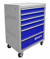 TT6GB-R Тележка инструментальная 6-ти полочная (серая с синими ящиками) | код TT6GB-R | Thorvik