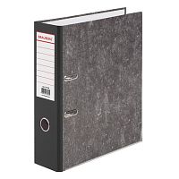 Папка-регистратор BRAUBERG, усиленный корешок, мраморное покрытие, 80 мм, с уголком, черная, 227188 | код 227188 | BRAUBERG