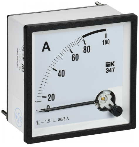 Амперметр Э47 80/5А кл. точн. 1,5 96х96мм IEK | код IPA20-6-0080-E | IEK