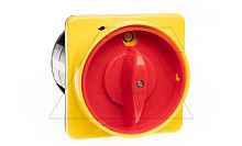 Переключатель BS 100 10 LK, аварийный, 3P, 100A, тип 0-1, 37kW(400VAC по АС-23), на дверь, красная блокируемая в 0 рукоятка, фронт IP40 | код EAC603435 | Rade Koncar