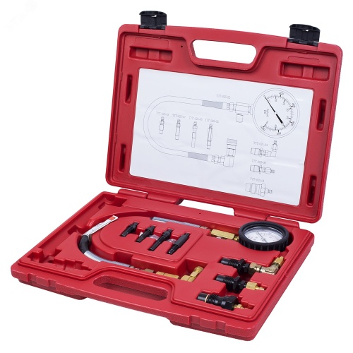 Компрессометр дизельный 0-70 атм кейс комплект адаптеров | код 120-11009C | Мастак