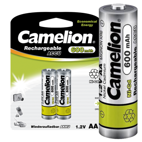 Аккумулятор AA/R6 600мА.ч NI-CD BL-2 металлик (блист.2шт) Camelion 1657 Аккумулятор AA/R6 600мА.ч NI-CD BL-2 металлик (блист.2шт) Camelion 1657