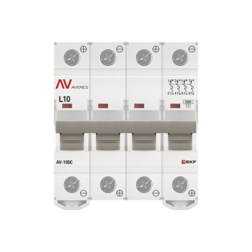 Выключатель автоматический AV-10 DC 4P 10A (L) 10kA EKF AVERES | код mcb10-DC-4-10L-av | EKF фото 5