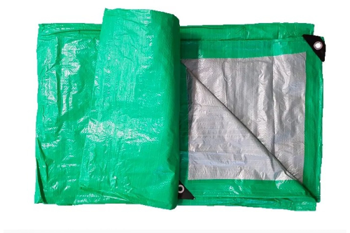 Тент п/э 6 x10м (120г/кв.м.) светло-зеленый/серебро | код 00-00007981 | КМП