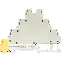 Мультифунциональная клемма, тип фиксации провода: винтовой, номинальное сечение: 2,5 мм кв., 24A, 400V, ширина: 5 мм, цвет: серый, тип монтажа: DIN 35 | код 56.503.8355.0 | Wieland